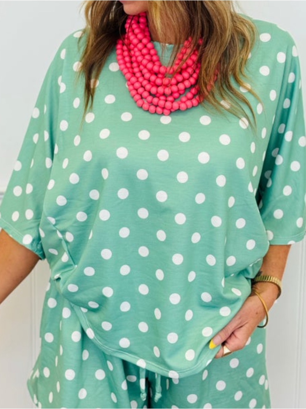 Polka Dot Women’s Top and skirt (built in shorts) set - new only tried on